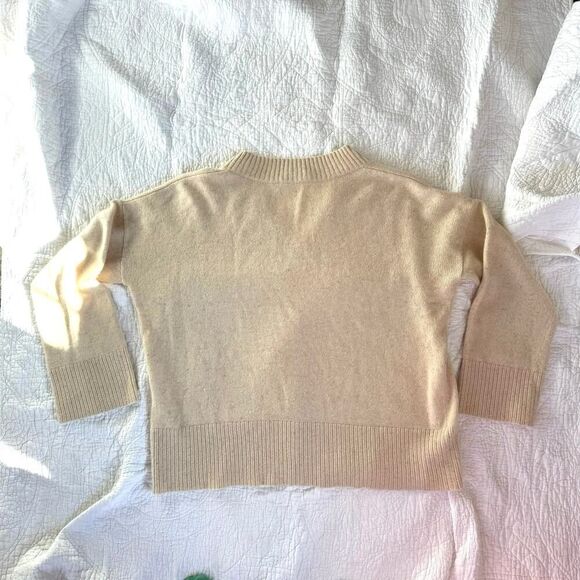 Autumn Cashmere Oversized V-Neck Beige Cashmere Sweater - Picture 2 of 5